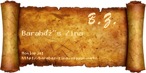 Barabás Zina névjegykártya